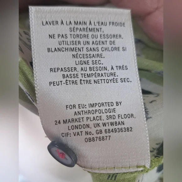 Anthropologie Green Floral Button Down Shirt - Picture 9 of 10